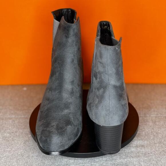 Allegra K Women's Pointed Toe Block Heel Ankle Chelsea Boots Blue Size 8.5 - Picture 2 of 7